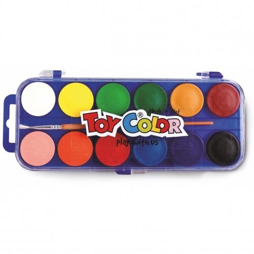 Акварелни бои TOY COLOR, Ф30 12 цвята